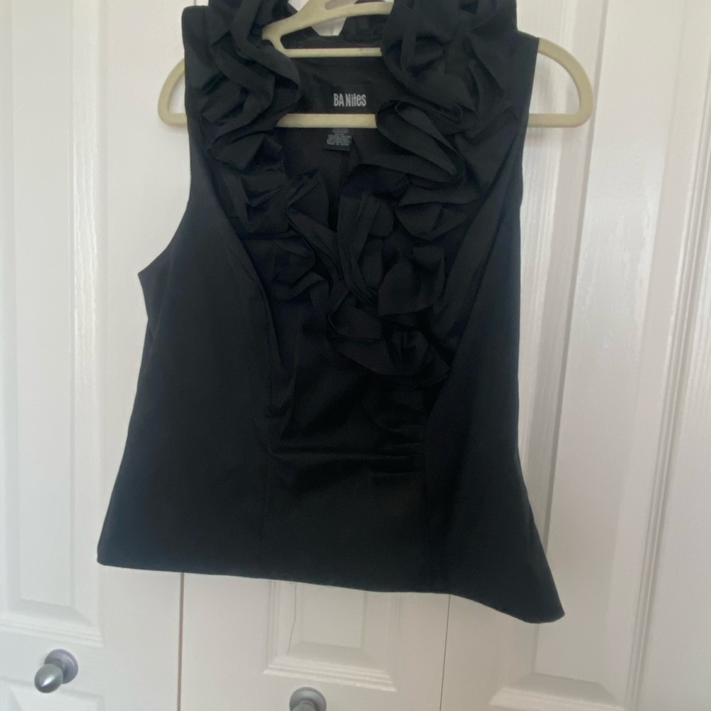 Ruffled black blouse